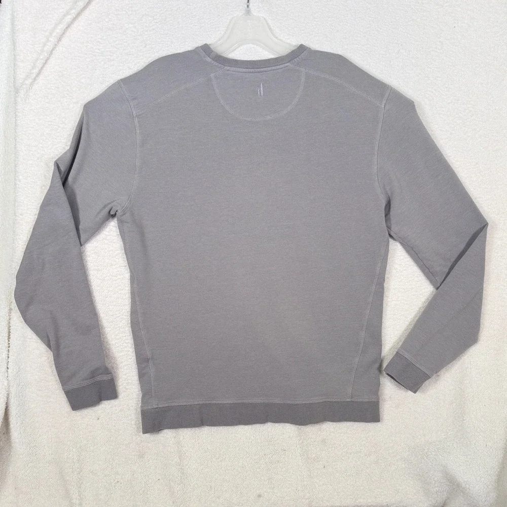 Johnnie-O V-Stitch Gray Crewneck Sweatshirt French Terry Pullover Mens Small